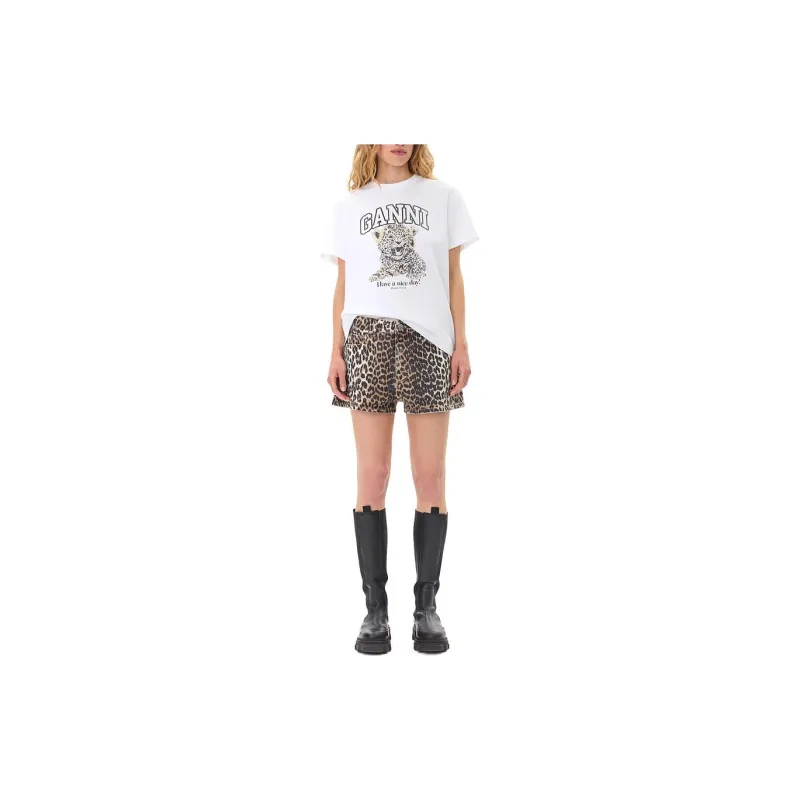 GANNI Leopard print Shorts-1