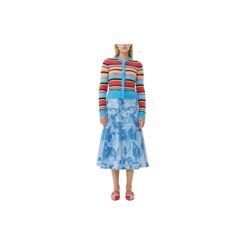 GANNI Soft Wool Stripe Cardigan-1