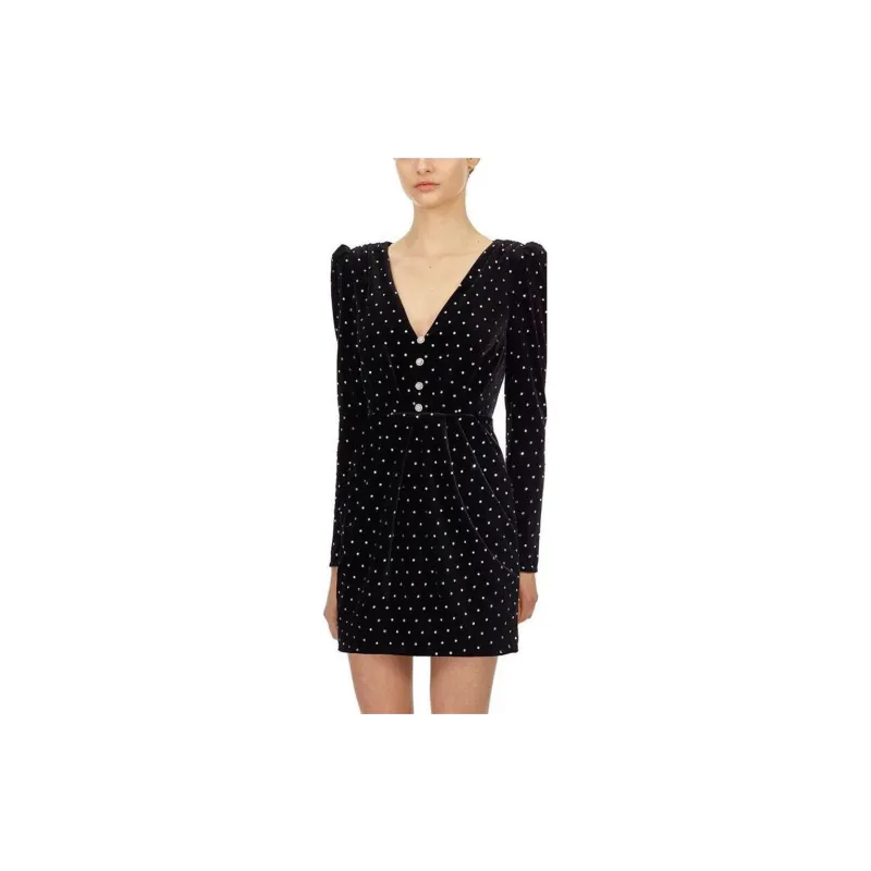 Self portrait Long Sleeved Dresses Women's Classic Black-1