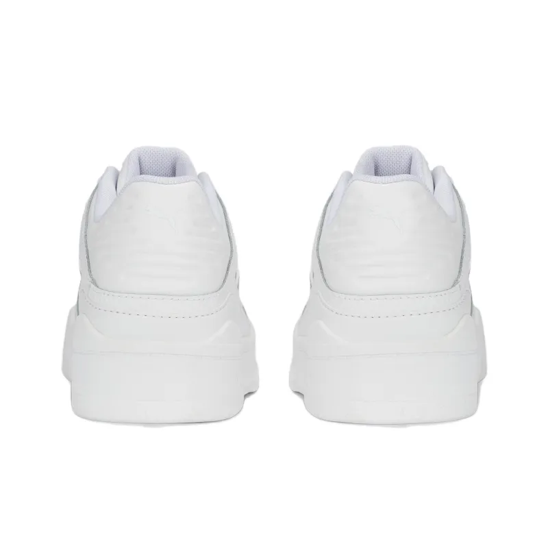 PUMA Slipstream Leather Wear resistant And Lightweight Low Top Kids' Skateboarding Shoes White Teenagers-4