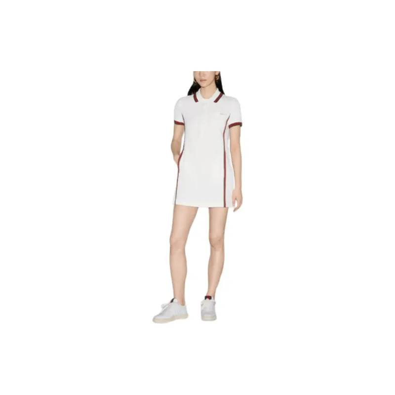 GUCCI Short Sleeved Dress Women's White-3