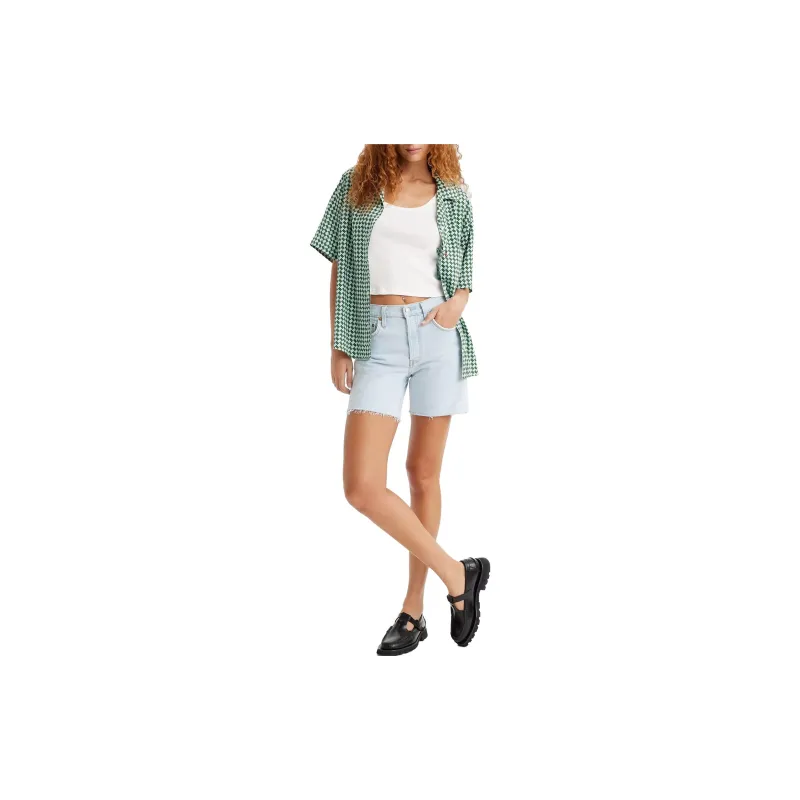 Levis Denim Shorts Women's White Blue-2