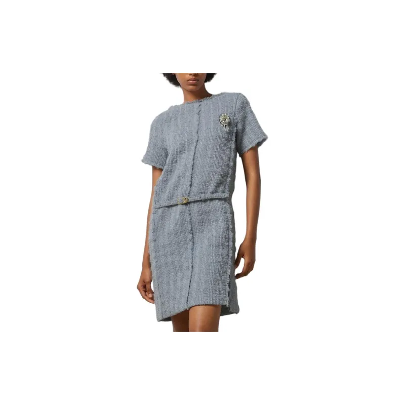 GUCCI Tweed Short-Sleeve Dress-2