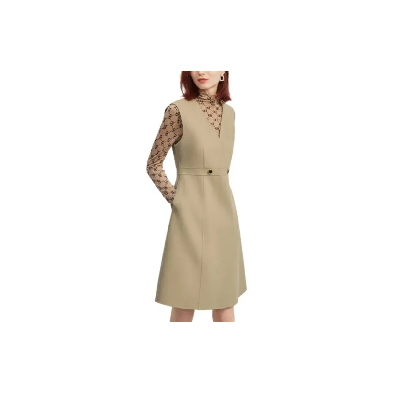 FINITY Sleeveless Dresses Women's Greige-3