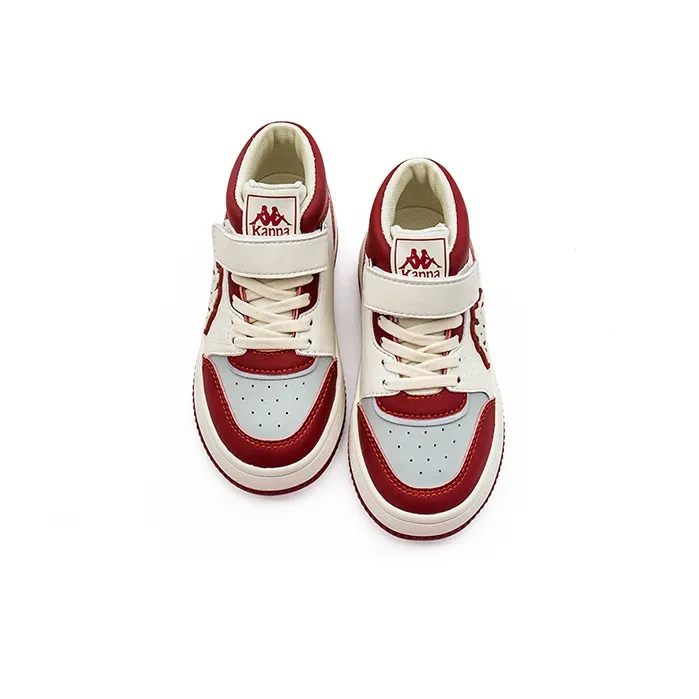 KAPPA KIDS High Top Skateboard Shoes Light Beige Red Kids'-4