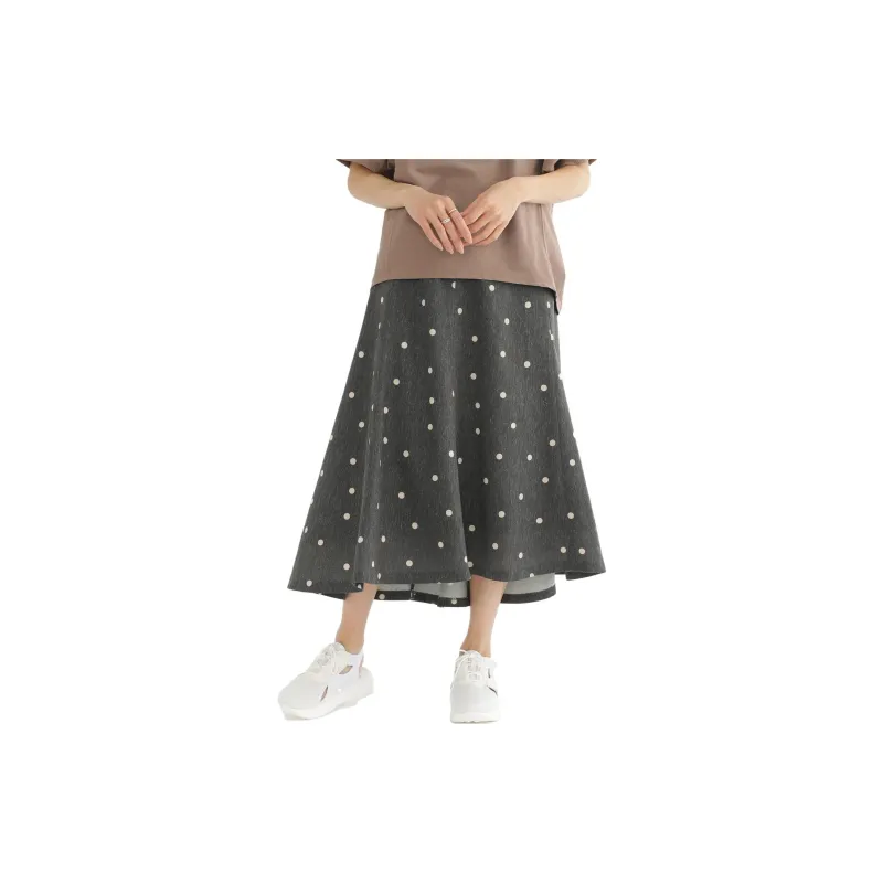Beams Casual Long Skirts Women's Charcoal-2