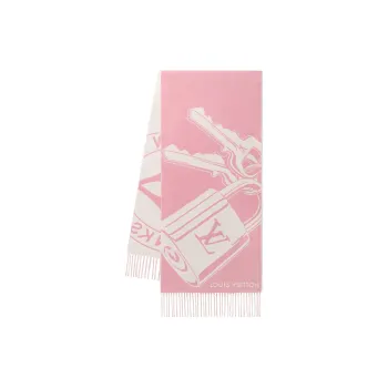 LOUIS VUITTON Sheep Wool Knit Scarves Women's Pink