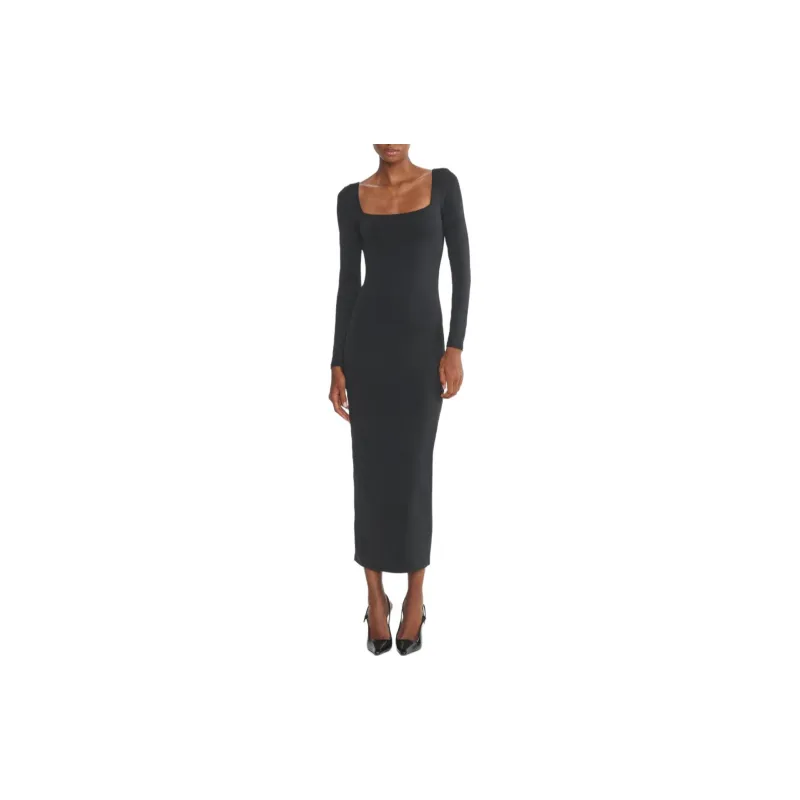 ARITZIA FW24 Contour Squareneck Longsleeve Maxi Dress Long-Sleeved Dresses Women's BLACK/Black-2