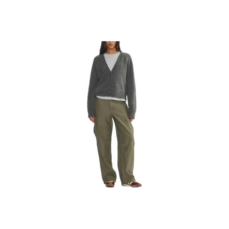 ARITZIA FW24 Tna Perry Cardigan Sweater Women's Heather Charcoal/Stone Phoebe Zhennan Charcoal-1