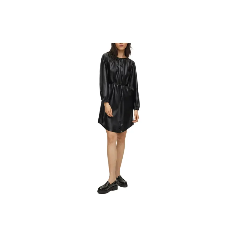 HUGO BOSS Faux leather Belted Dress-1