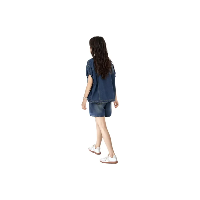 Mo Han Yi Mei Casual Suit Women's Vintage Blue-0