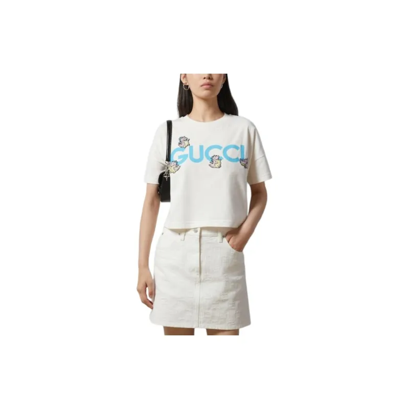 GUCCI SS24 Drop Shoulder Sleeve T Shirt Women's-6
