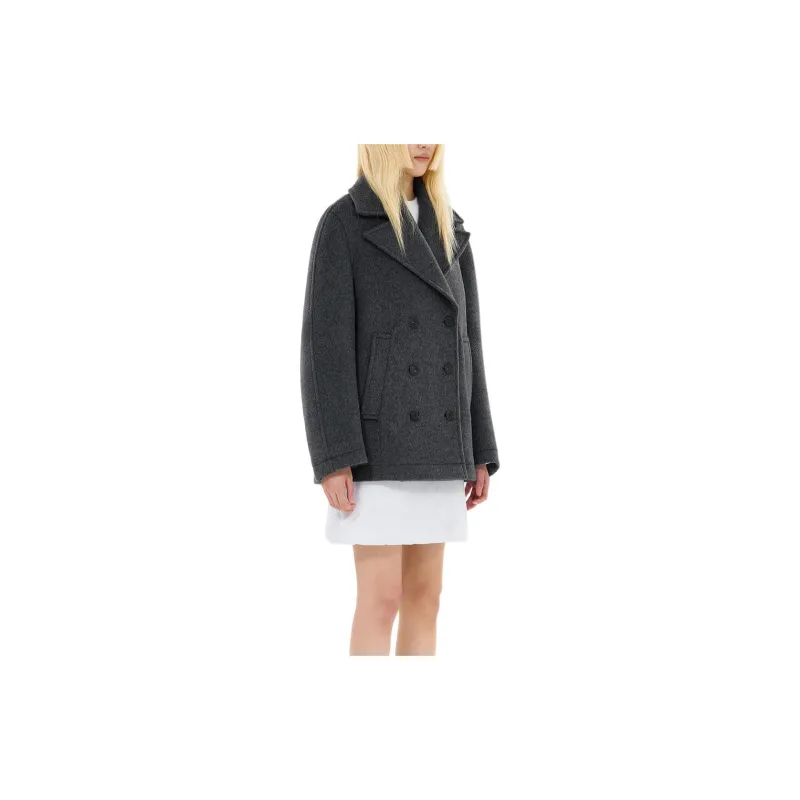 WE11DONE FW24 Coat Women's Charcoal Gray-3