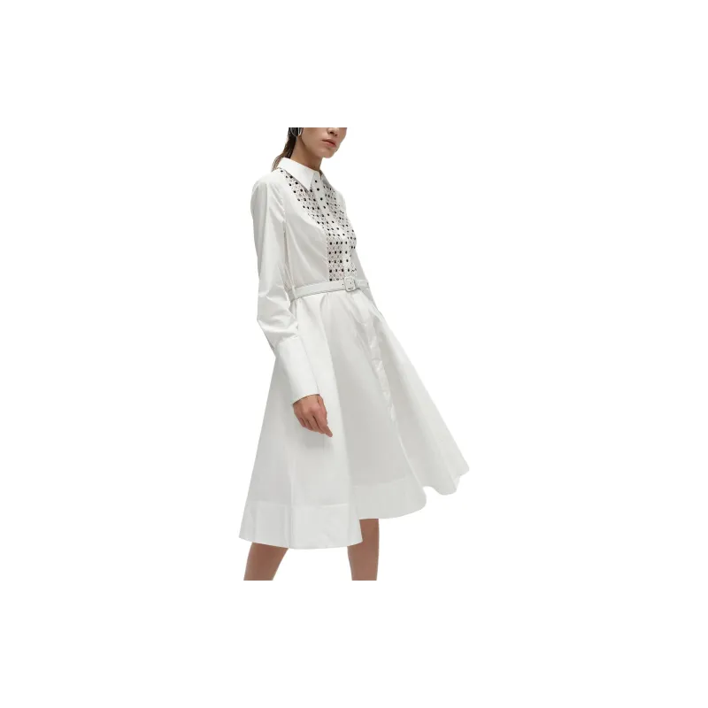 KARL LAGERFELD SS24 Long-Sleeved Dresses Women's White-6
