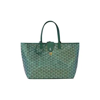 GOYARD Saint Louis Canvas With Leather Tote Bag, Shopping Bag, Handbag Small Size Unisex Pearl Green