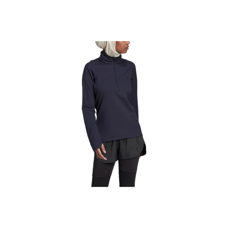 Adidas Free Shipping With AdiClub Run Fast Half Zip Long Sleeve Sweatshirt-1