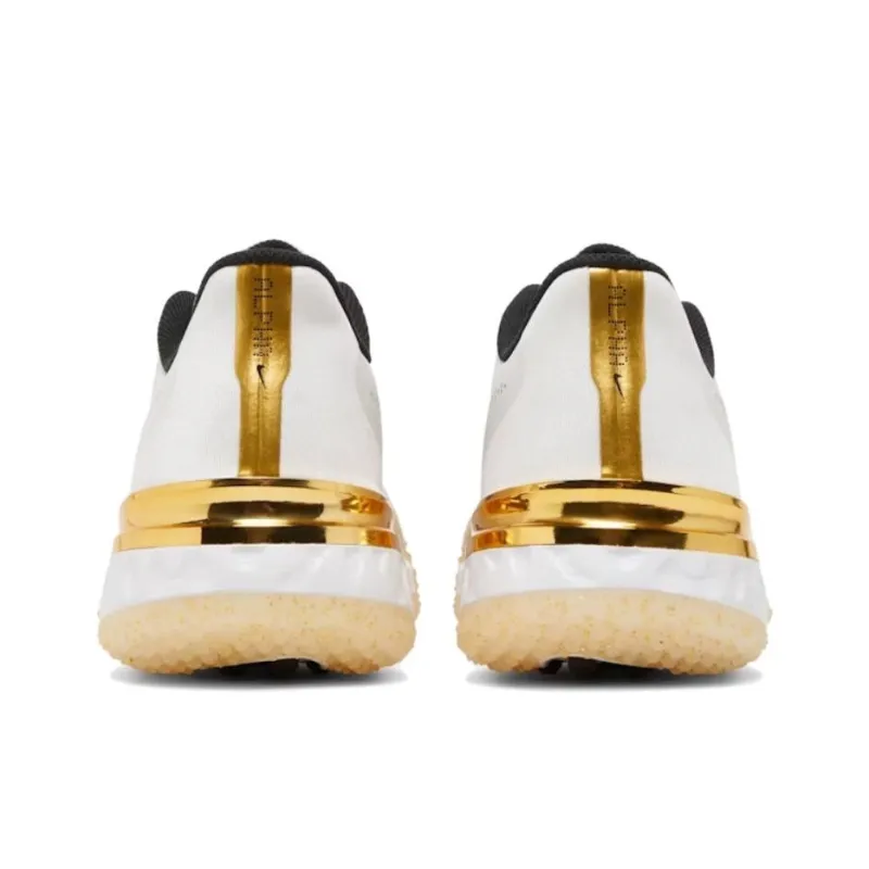 Nike Huarache Elite 3 Turf Cushioning, Wear Resistant Low Top Training Shoes Men's White Gold-3
