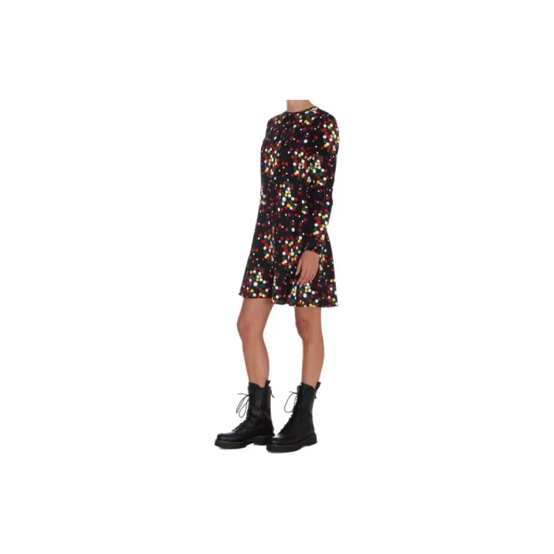 SAINT LAURENT Confetti-Print Flared Dress-5