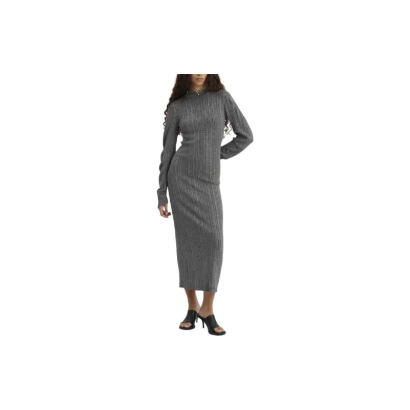 HOLZWEILER SS23 Delilah Long Sleeved Dress Women's Heather Gray-1