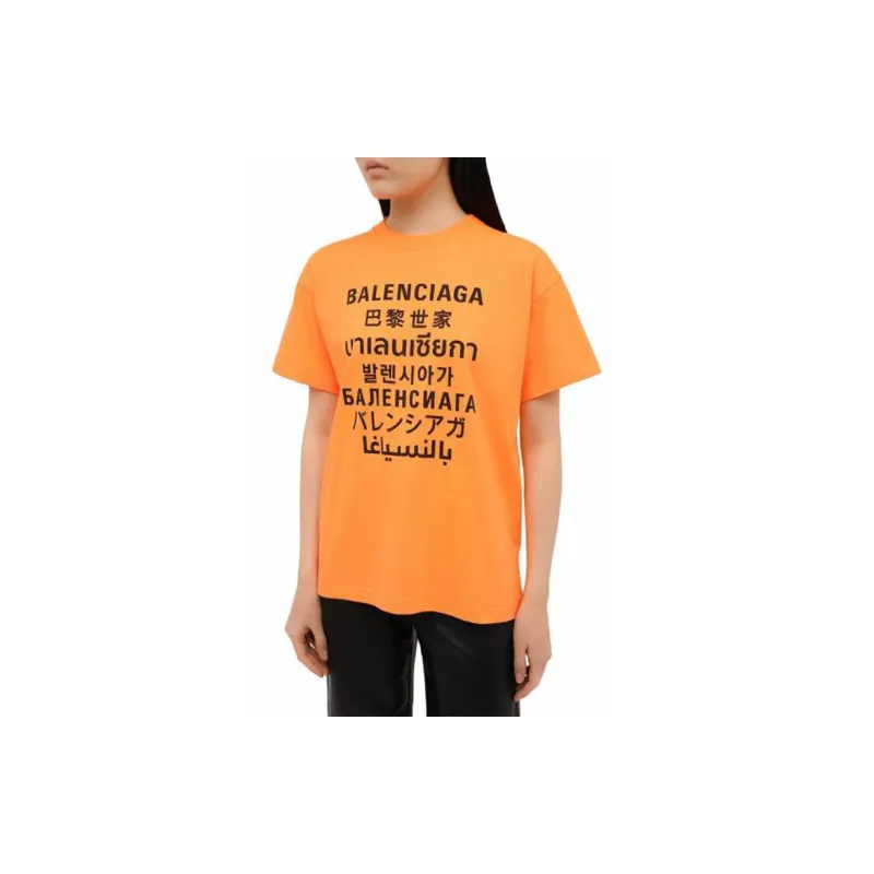 Balenciaga T-Shirts Women's Orange-2