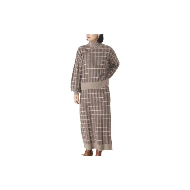 Beams Two Piece Skirt Sets Women's Khaki ＋ Khaki-2
