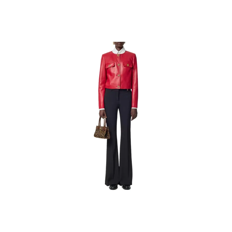 VERSACE Button-Up Leather Jacket-1