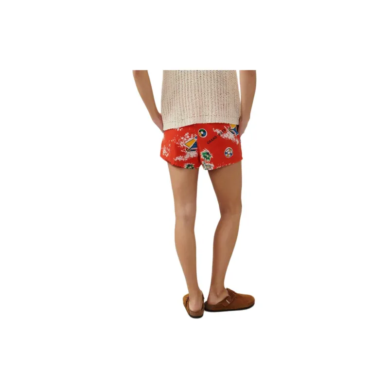 AMERICAN VINTAGE A.M SS24 SHORT FEMME BYGOO Casual Shorts Women's Benny Red-3