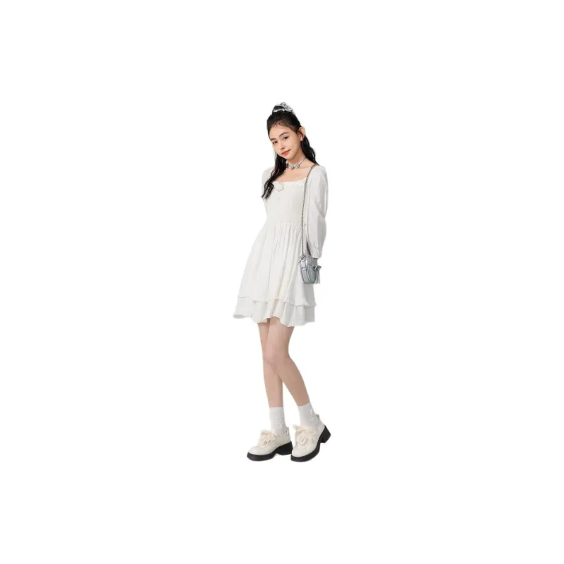ZIHAN Long-Sleeved Dresses Women's Ecru-2