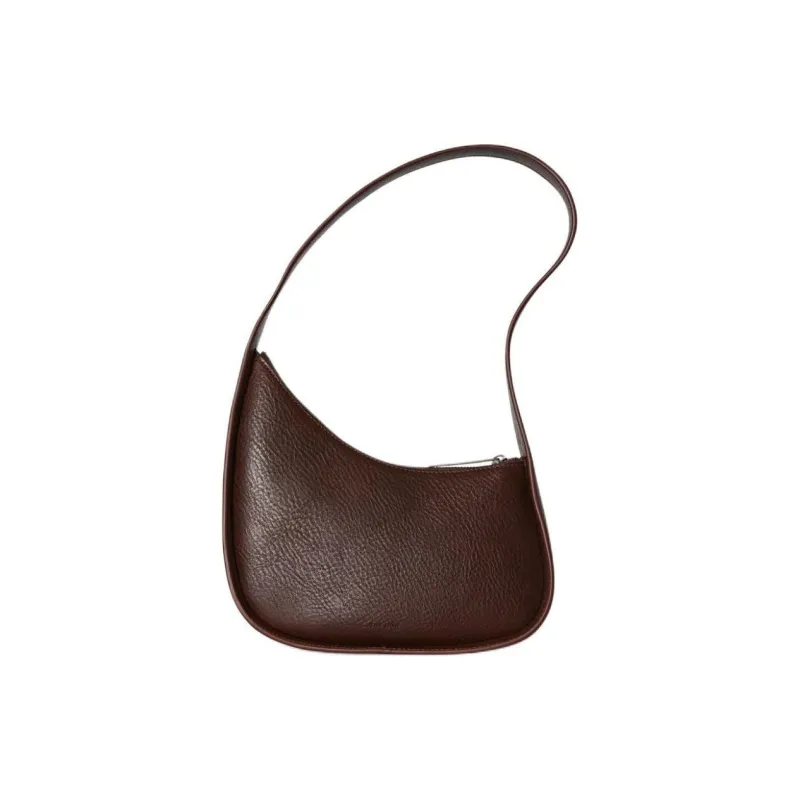 THE ROW Half Moon Grained Calfskin With Vegetable Tanned Handbag Shoulder Bag Women's Brown-0