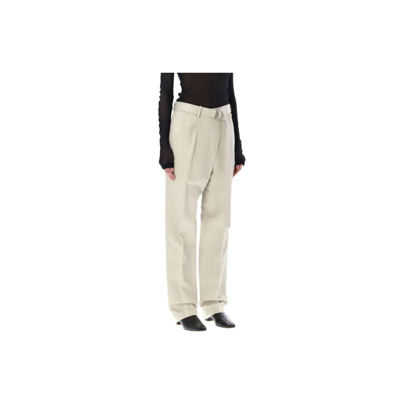 Helmut Lang Casual Pants Women's Linen Beige-3