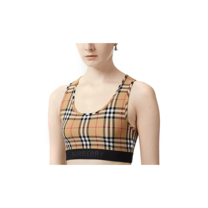 Burberry Logo Detailed Vintage Check Bra Top-2