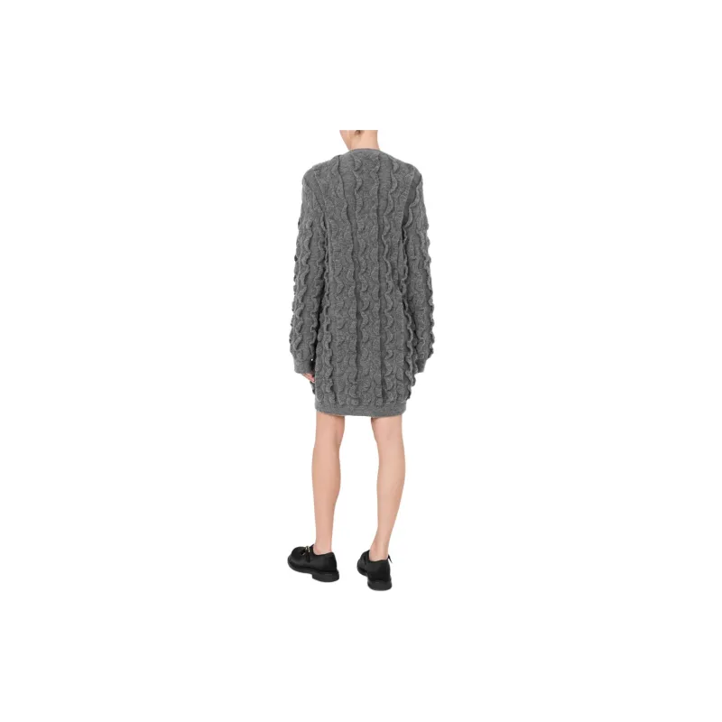 MOSCHINO Ruffled Virgin wool Blend Knitted Dress-2