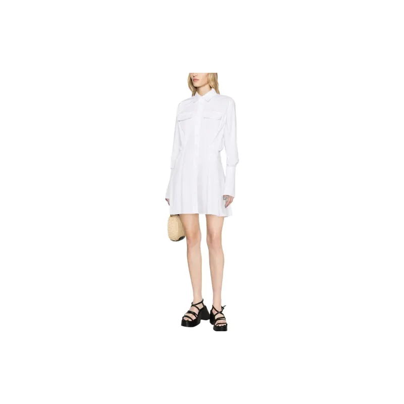 PINKO SS23 Long Sleeved Dress Women's White-1