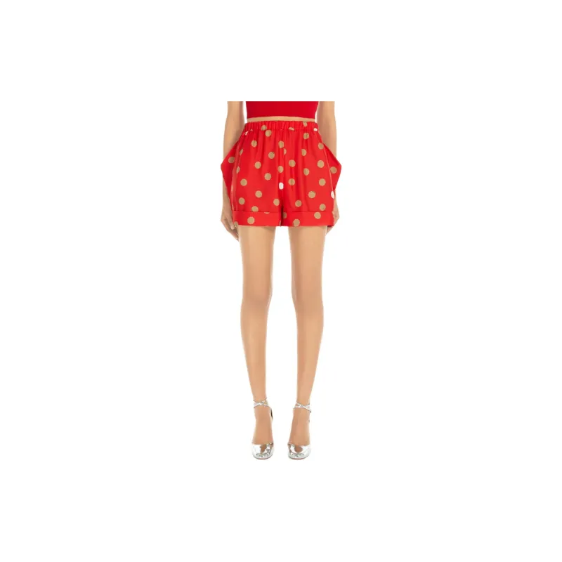 MaxMara Alcool Collection Printed Silk Shorts Casual Shorts Women's Red-2