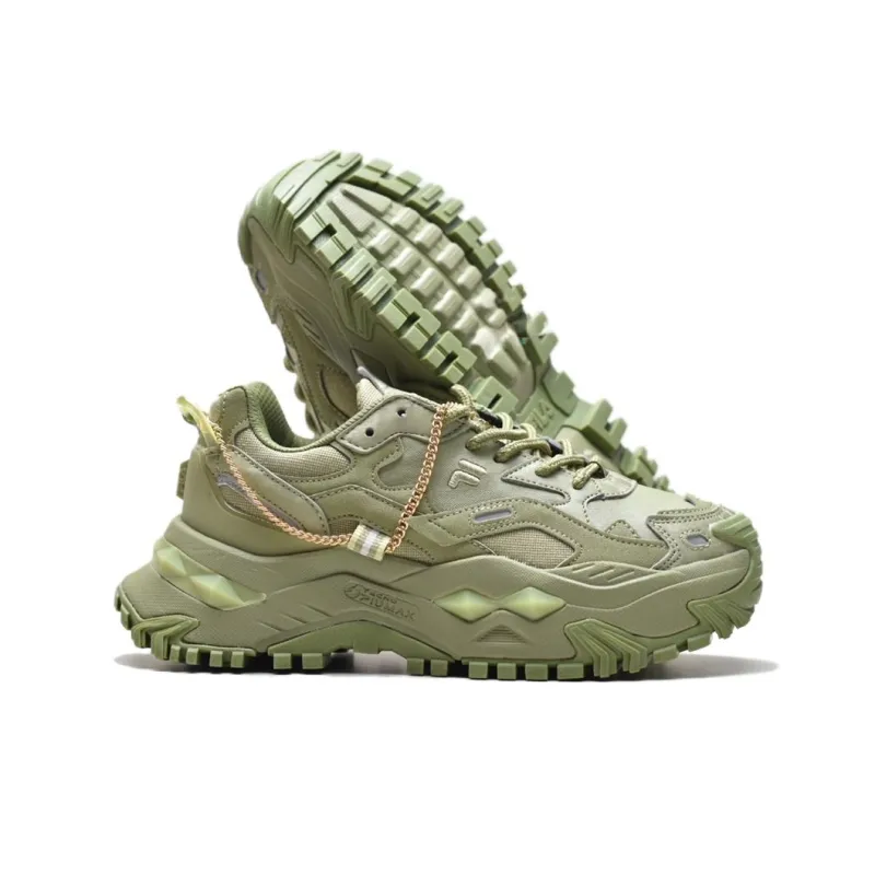 FILA FUSION BIANCO Anti Slip Wear Resistant Low Top Chunky Sneakers Women's Fruit Green-2