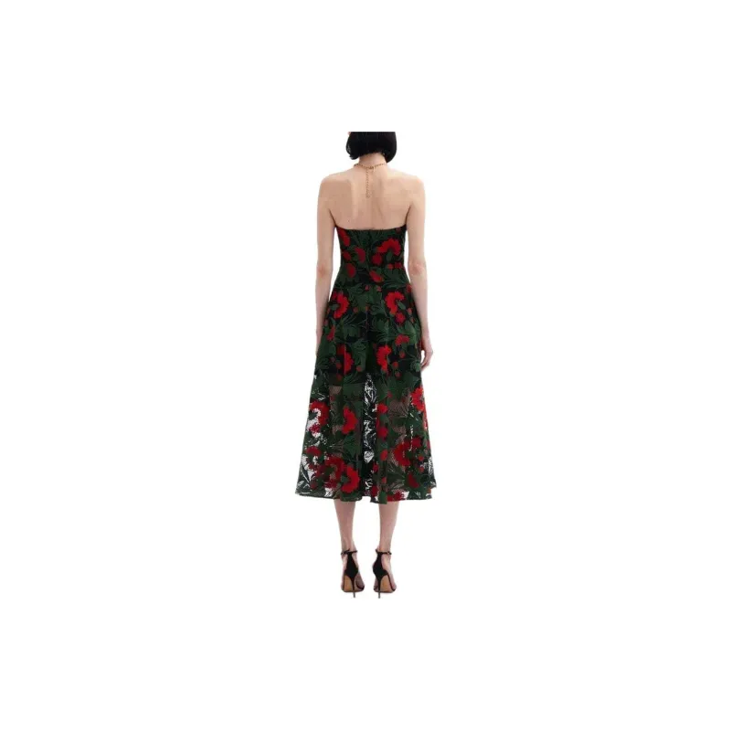 OSCAR DE LA RENTA SS24 Sleeveless Dress Women's Red-2