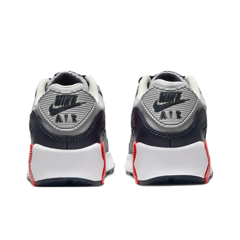 Nike Air Max 90 Leather GS 'Light Smoke Bright Crimson'-4
