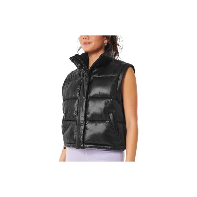 Hollister Puffer Jacket Women's Reflective Black-4