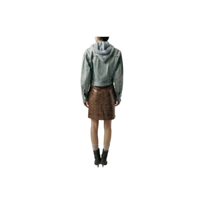 ZARA Leather Long Skirts Women's Brandy Color-3
