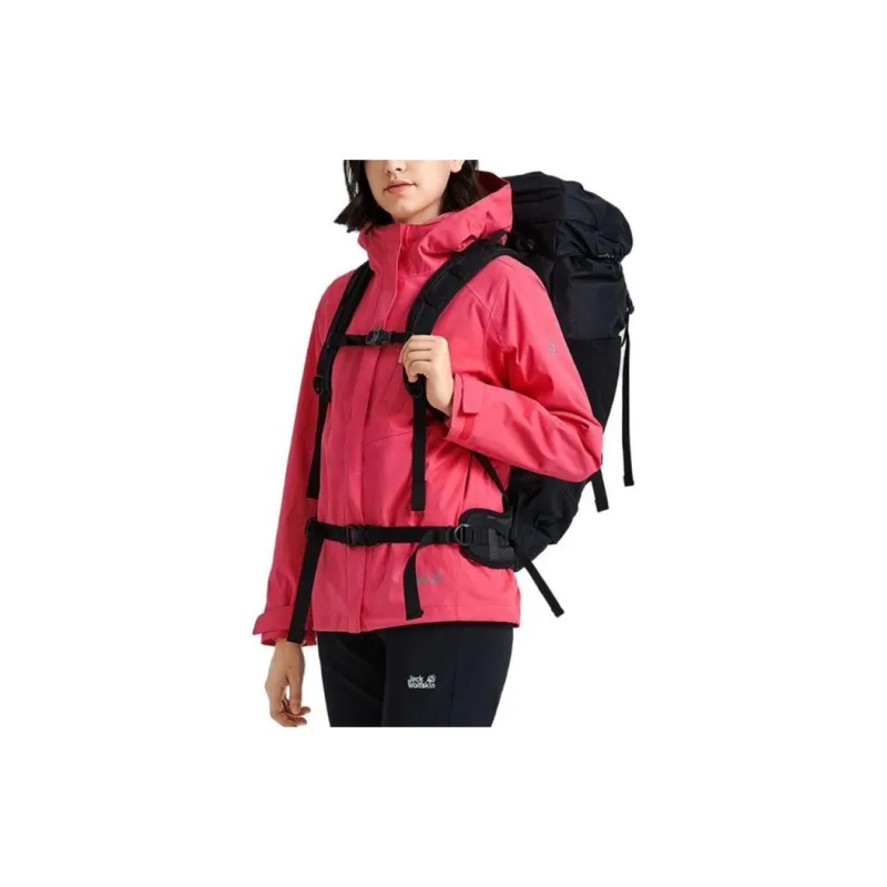 Jack Wolfskin FW23 Outdoor Hiking Windproof Thermal Windbreaker Jacket Women's Rose-1