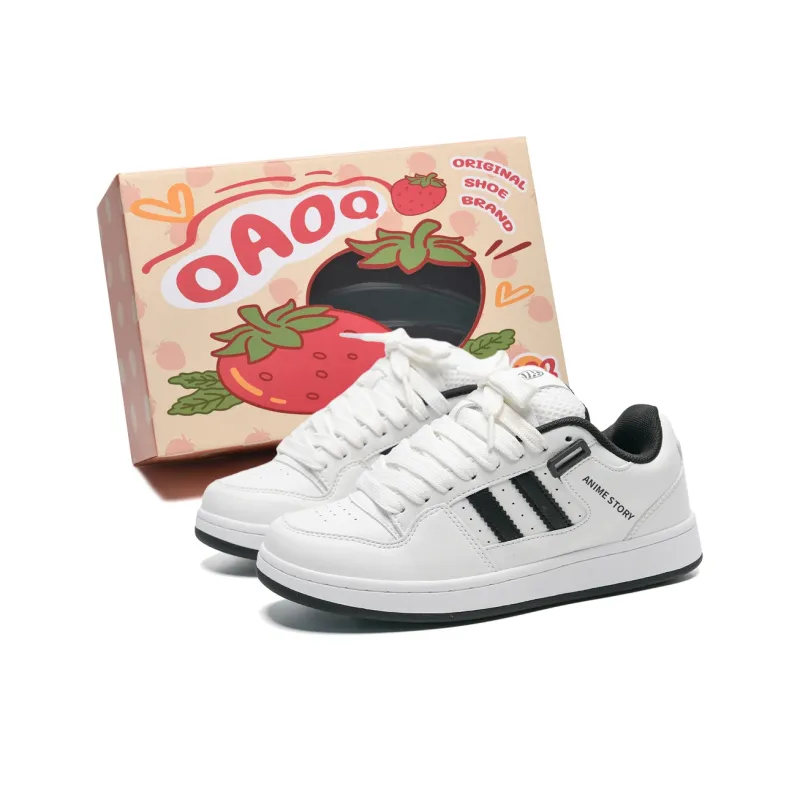 OAOQ Wear-resistant And Lightweight Low-Top Skateboard Shoes Unisex Silver Box-0