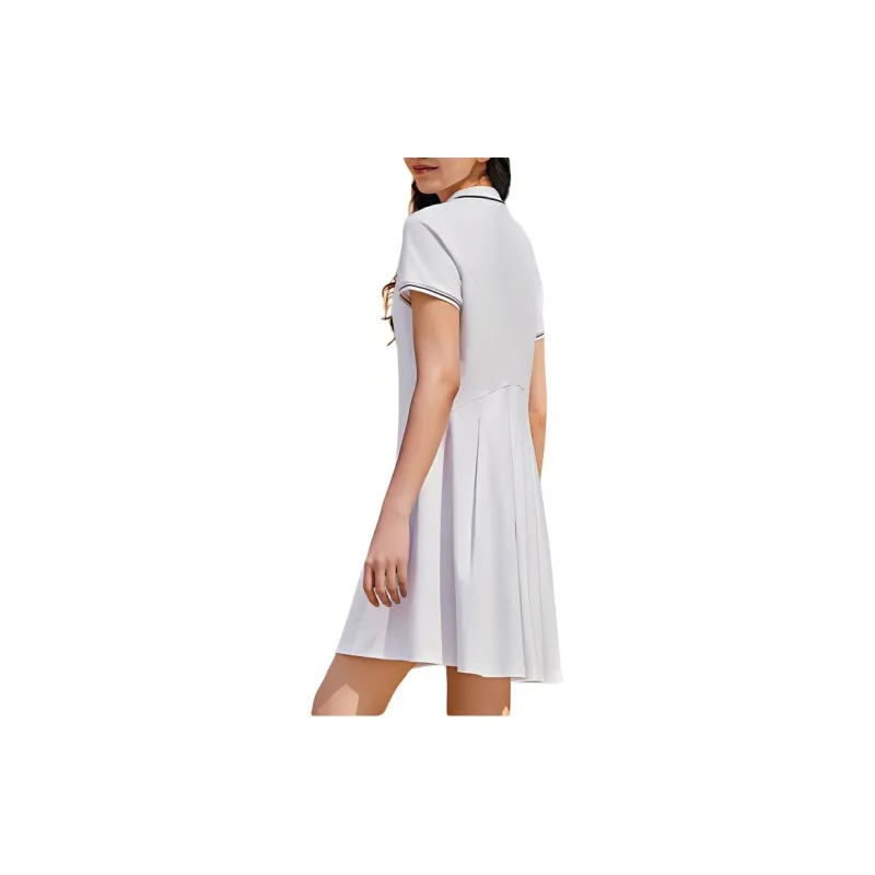 Anta Variety Training Collection Short Sleeved Dress Women's Snowflake White-2