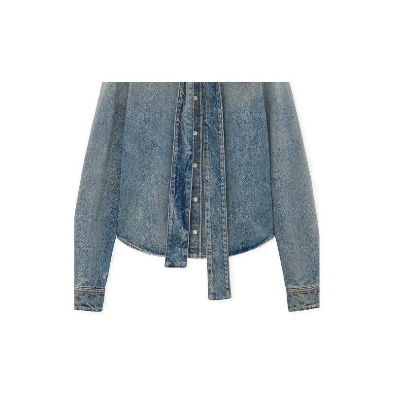 LOEWE Bow Shirt 'Washed Denim'-6