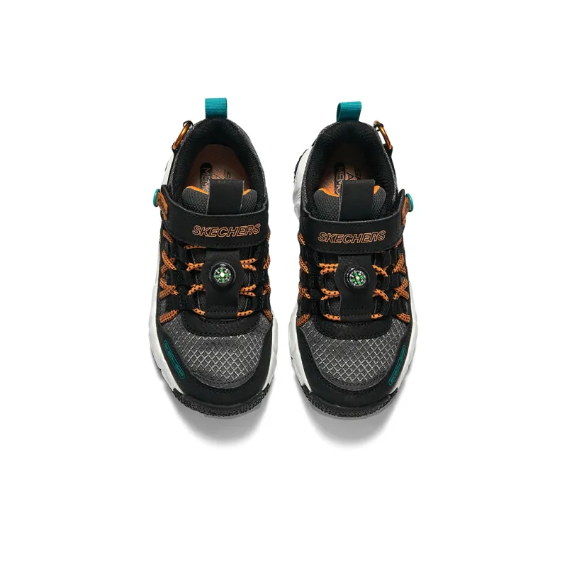 Skechers Slip Resistant, Abrasion Resistant, Breathable Low Top Kids' Running Shoes Black Orange Teenagers-2