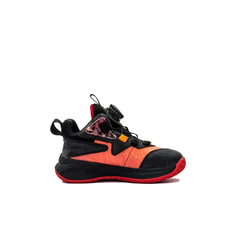 KAPPA KIDS Anti Slip Wear Resistant High Top Children's Basketball Shoes Black Orange Kids'-1