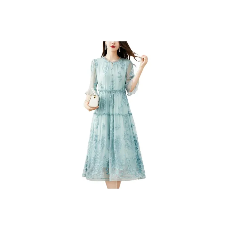 Yi Mengyuan Long Sleeved Dresses Women's-5