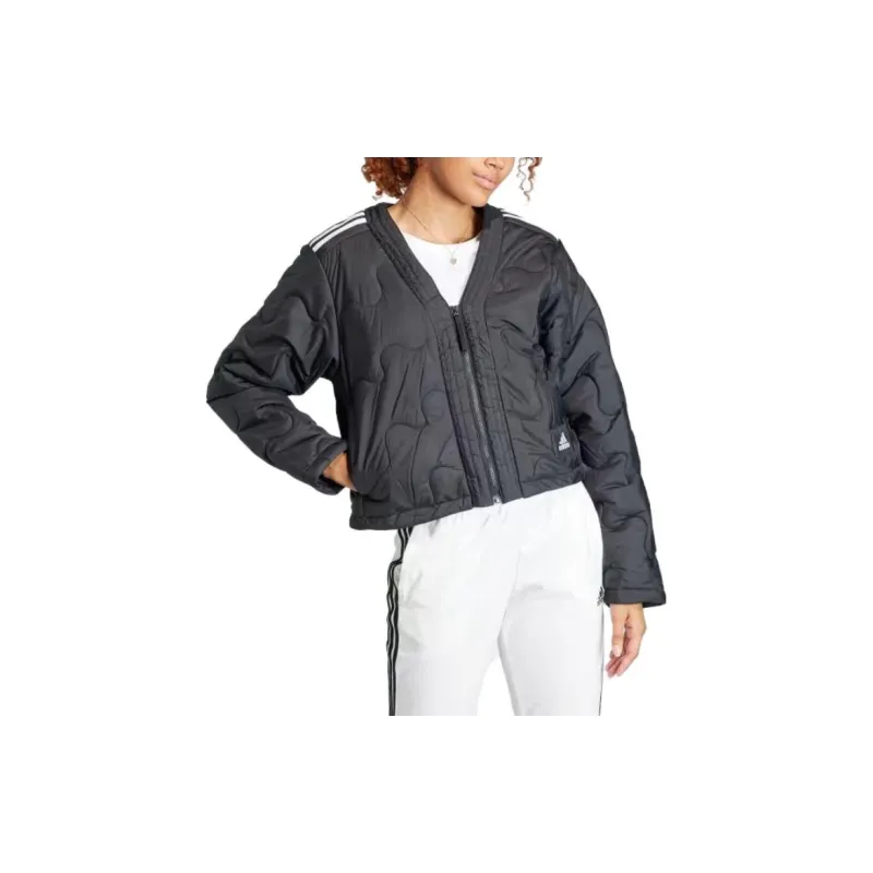 Adidas Free Shipping With AdiClub Nuganic Crop Light Insulation Jacket-1