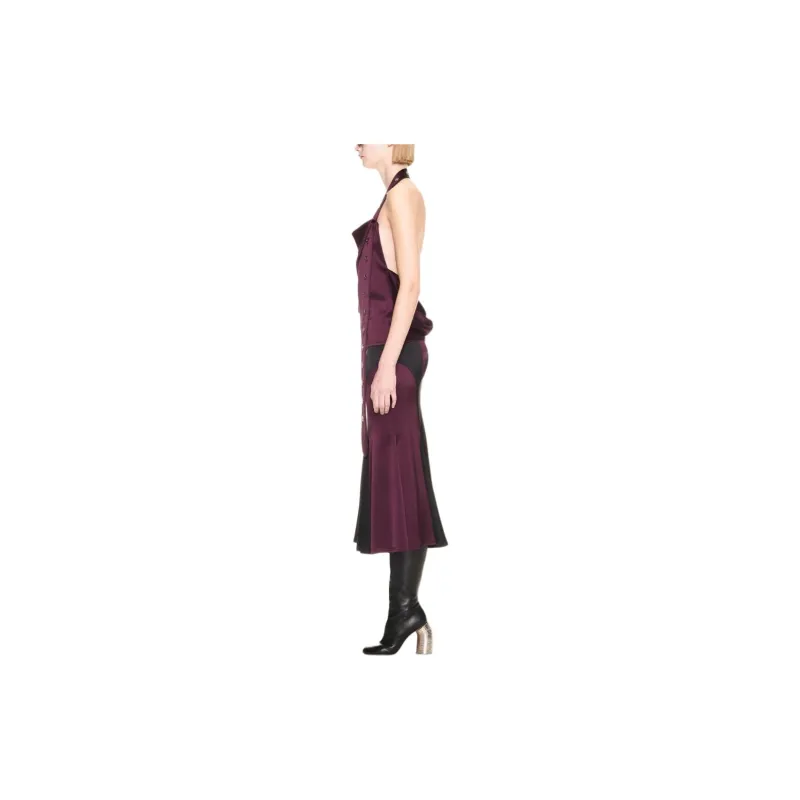 OFF-WHITE Panelled Satin Midi Skirt-3