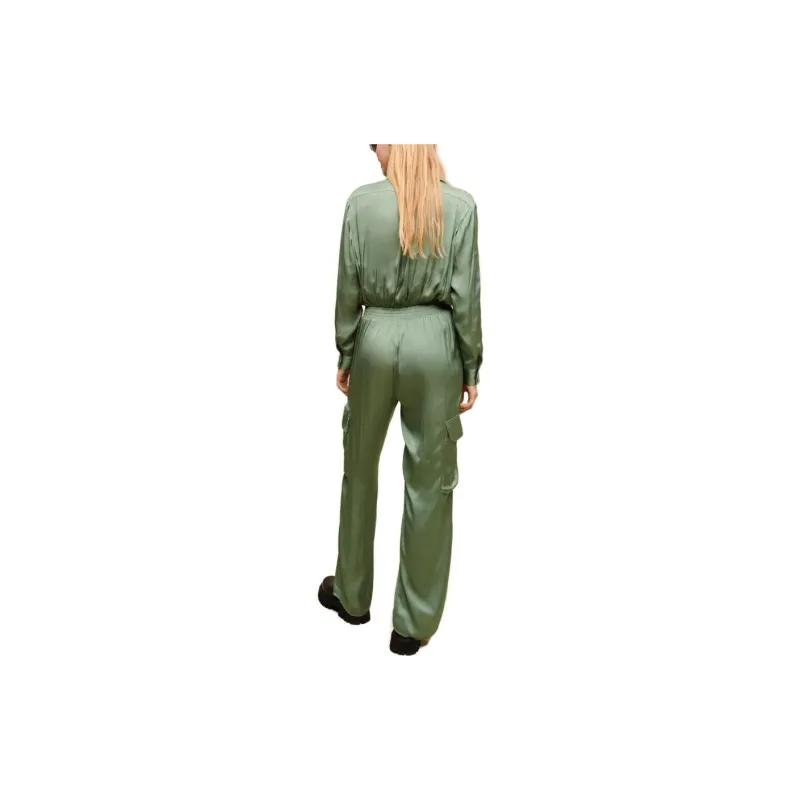 Maje Satin finish Wide leg Jumpsuit-3
