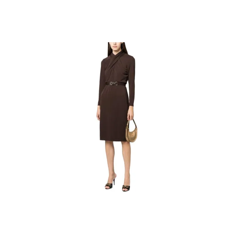 Polo Ralph Lauren Long Sleeved Dress Women's Brown-1